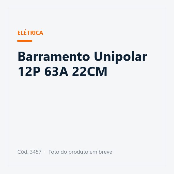 Barramento Unipolar 12P 63A 22CM