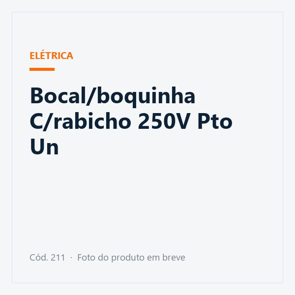 Bocal/boquinha C/rabicho 250V Pto Un