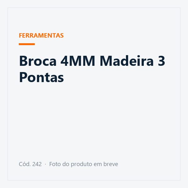 Broca 4MM Madeira 3 Pontas