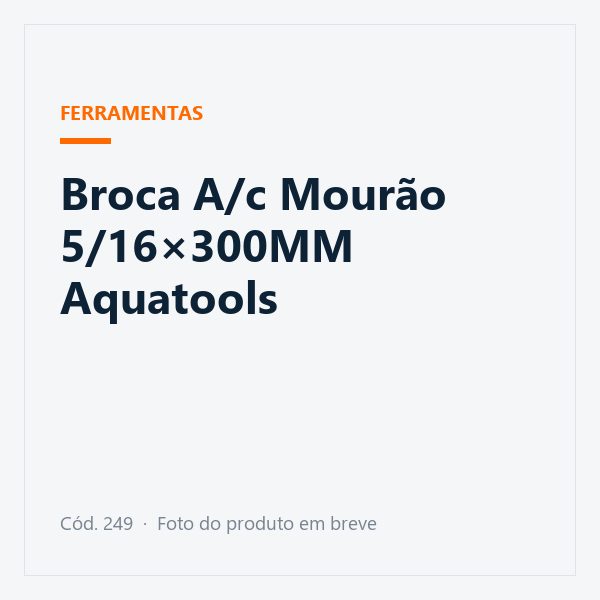 Broca A/c Mourão 5/16×300MM Aquatools