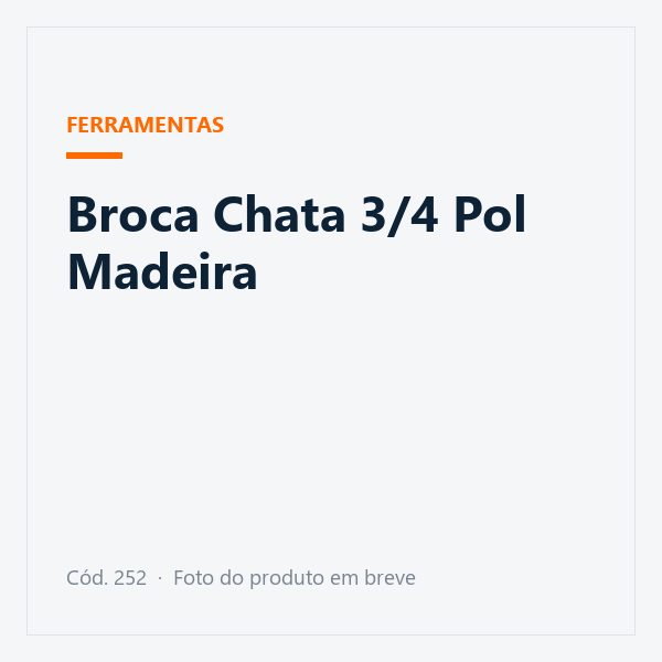Broca Chata 3/4 Pol Madeira
