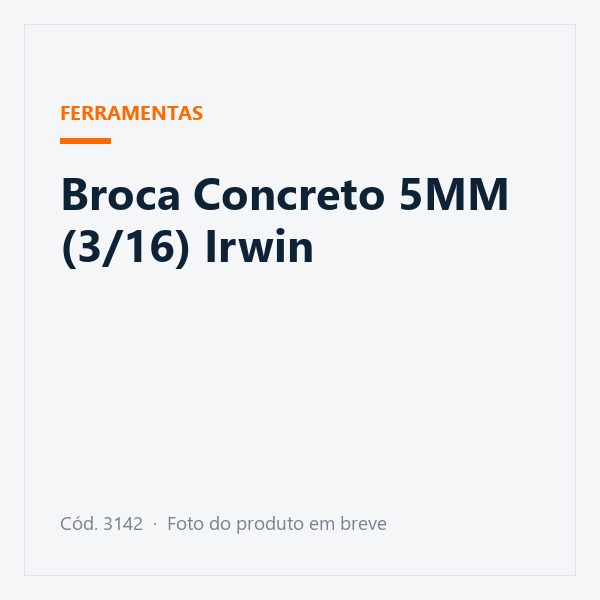Broca Concreto 5MM (3/16) Irwin