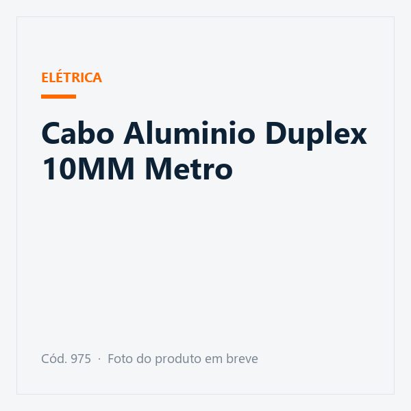 Cabo Aluminio Duplex 10MM Metro