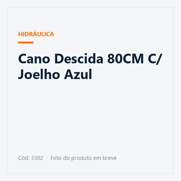 Cano Descida 80CM C/ Joelho Azul