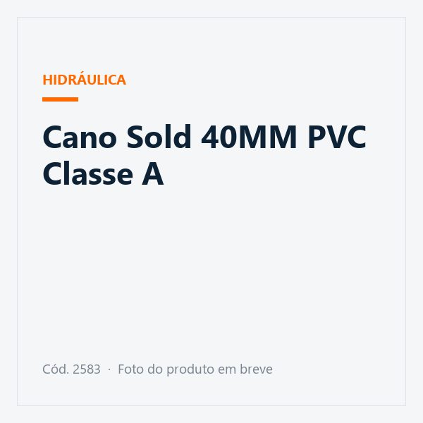 Cano Sold 40MM PVC Classe A