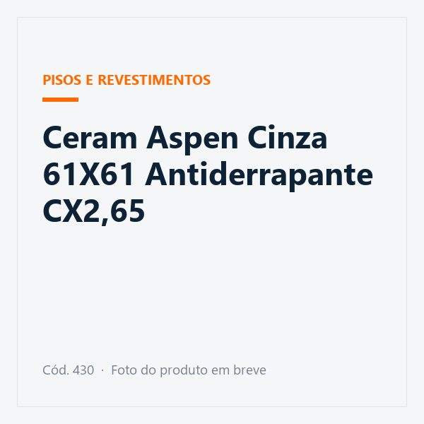 Ceram Aspen Cinza 61X61 Antiderrapante CX2,65
