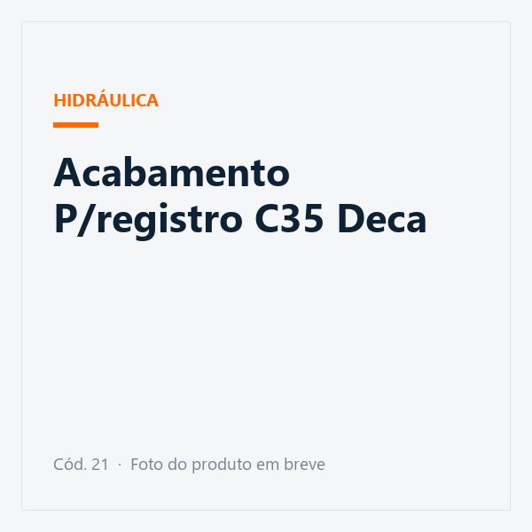 Acabamento P/registro C35 Deca