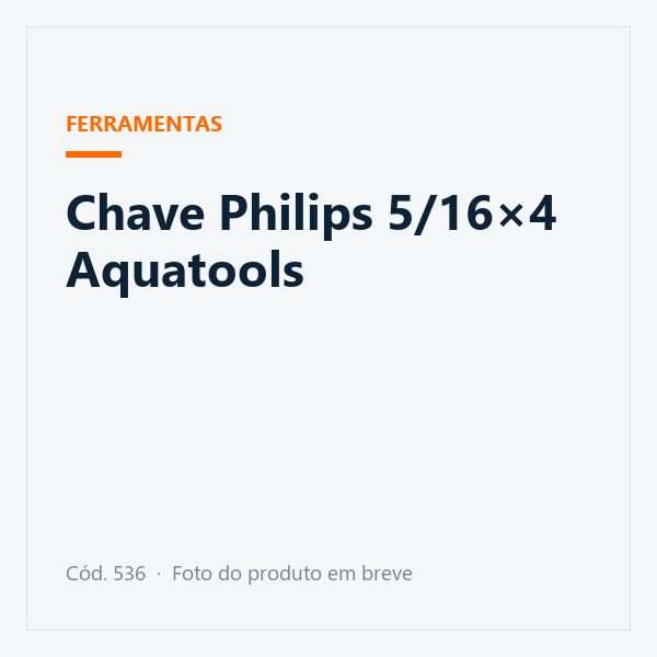 Chave Philips 5/16×4 Aquatools
