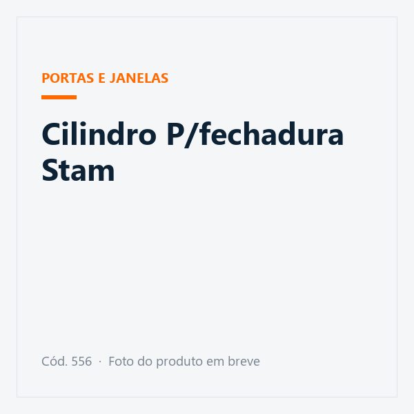 Cilindro P/fechadura Stam