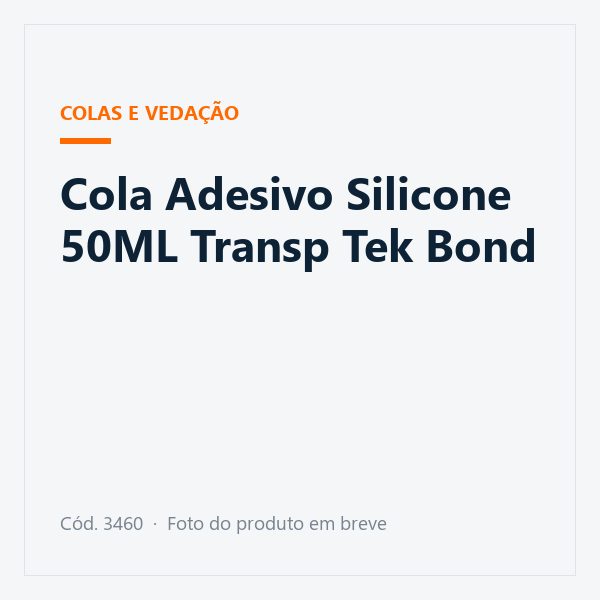 Cola Adesivo Silicone 50ML Transp Tek Bond