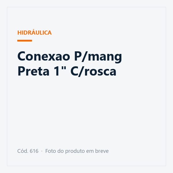 Conexao P/mang Preta 1" C/rosca
