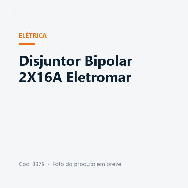 Disjuntor Bipolar 2X16A Eletromar