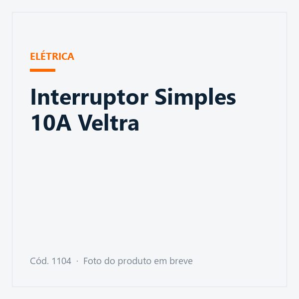 Interruptor Simples 10A Veltra