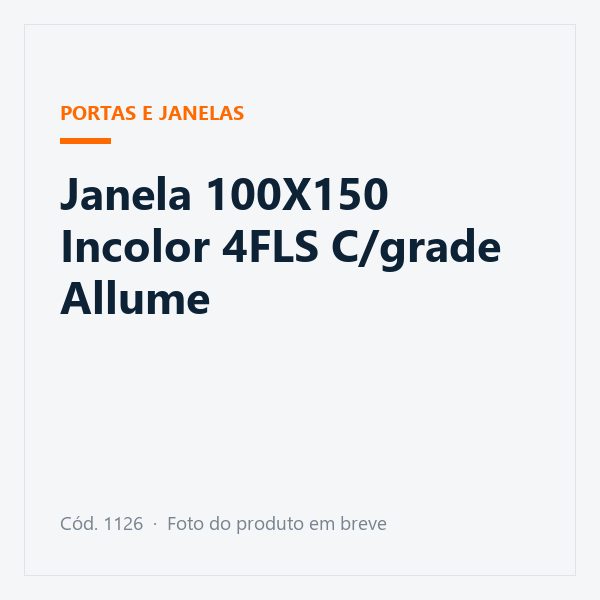 Janela 100X150 Incolor 4FLS C/grade Allume