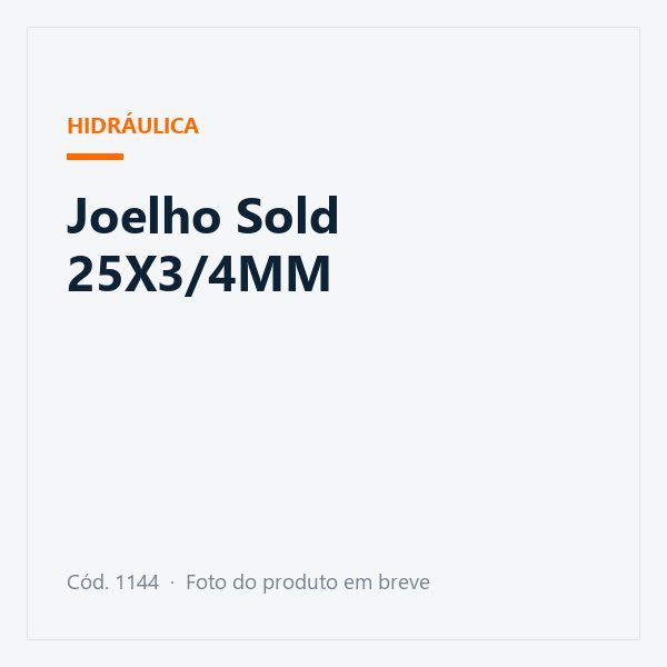 Joelho Sold 25X3/4MM