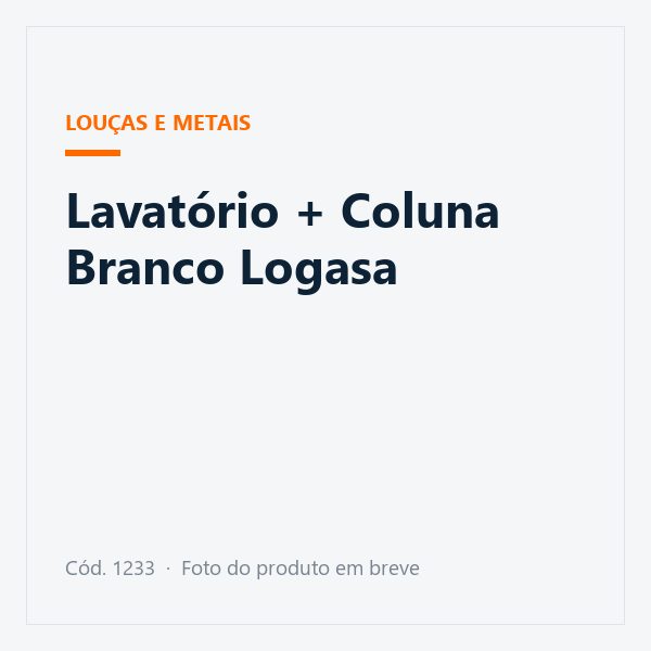 Lavatório + Coluna Branco Logasa