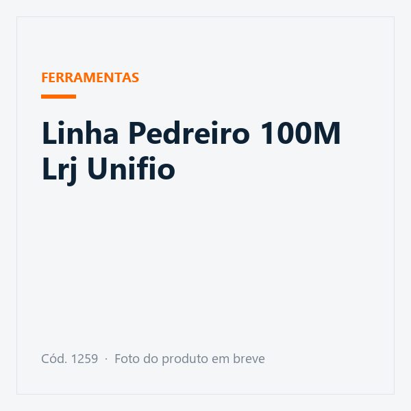 Linha Pedreiro 100M Lrj Unifio