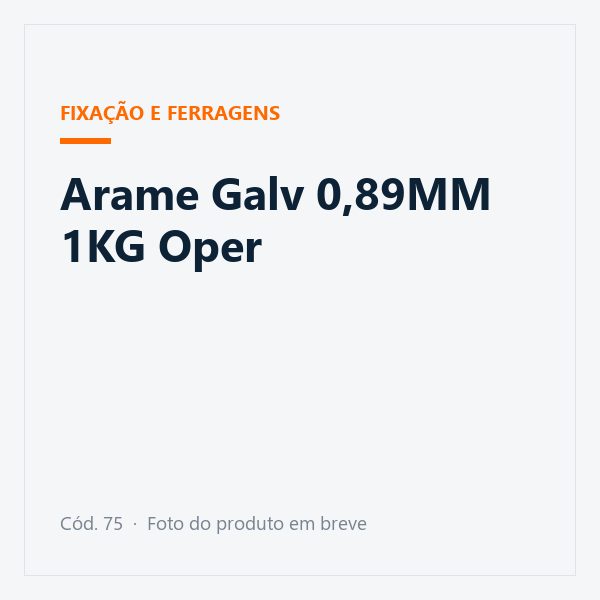 Arame Galv 0,89MM 1KG Oper