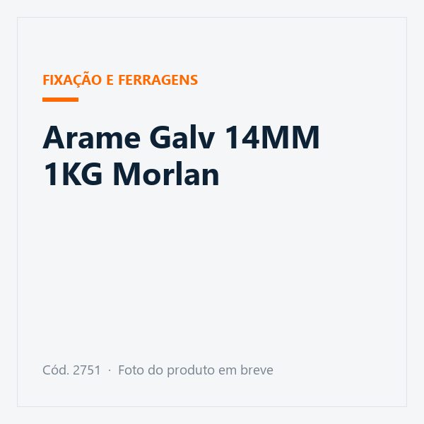 Arame Galv 14MM 1KG Morlan