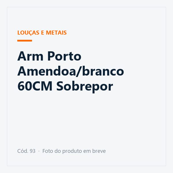 Arm Porto Amendoa/branco 60CM Sobrepor