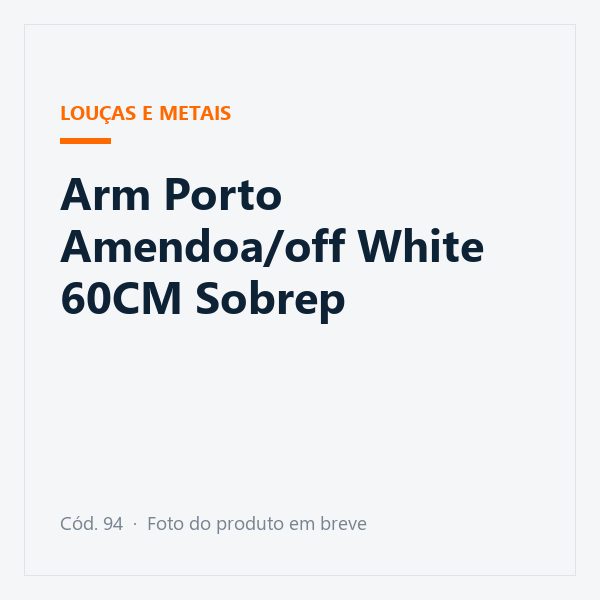 Arm Porto Amendoa/off White 60CM Sobrep