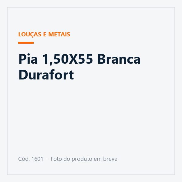 Pia 1,50X55 Branca Durafort