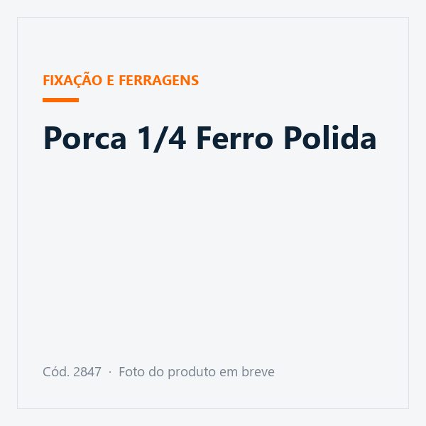 Porca 1/4 Ferro Polida