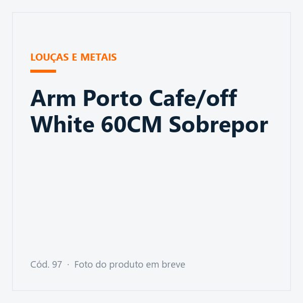 Arm Porto Cafe/off White 60CM Sobrepor