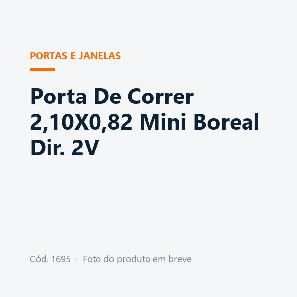 Porta De Correr 2,10X0,82 Mini Boreal Dir. 2V