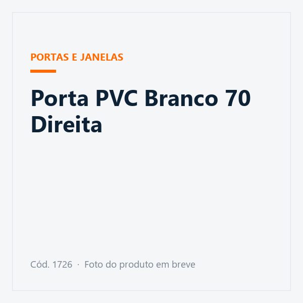 Porta PVC Branco 70 Direita