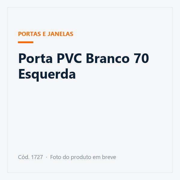 Porta PVC Branco 70 Esquerda