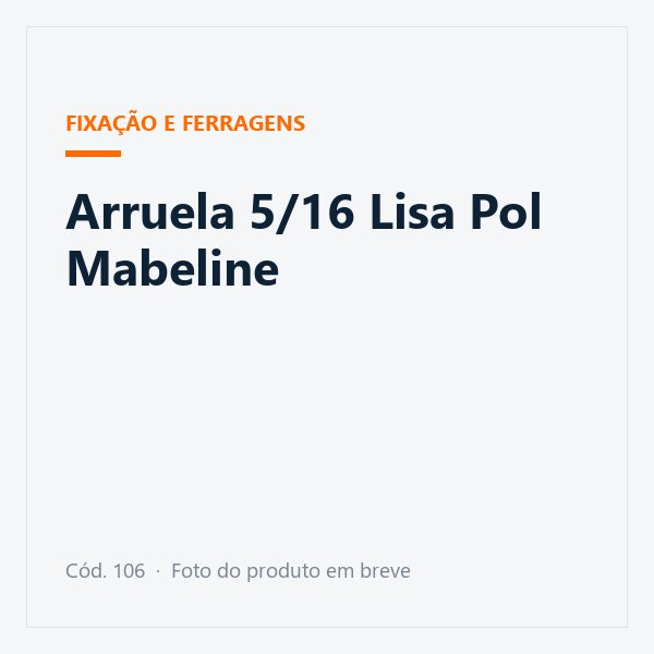 Arruela 5/16 Lisa Pol Mabeline
