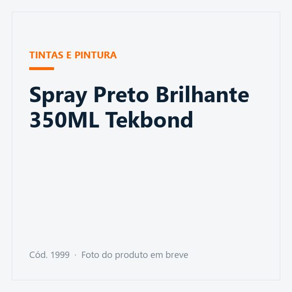 Spray Preto Brilhante 350ML Tekbond
