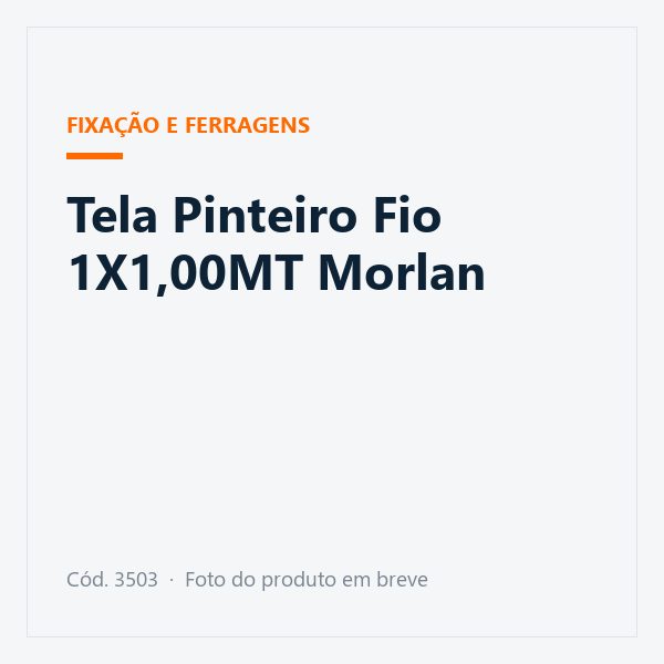 Tela Pinteiro Fio 1X1,00MT Morlan