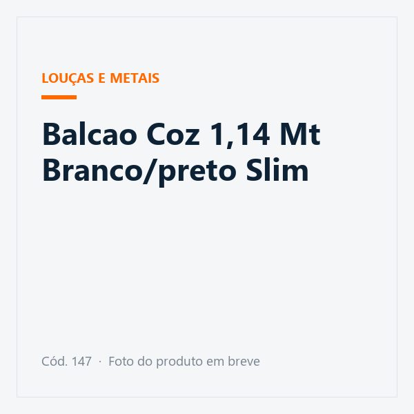 Balcao Coz 1,14 Mt Branco/preto Slim