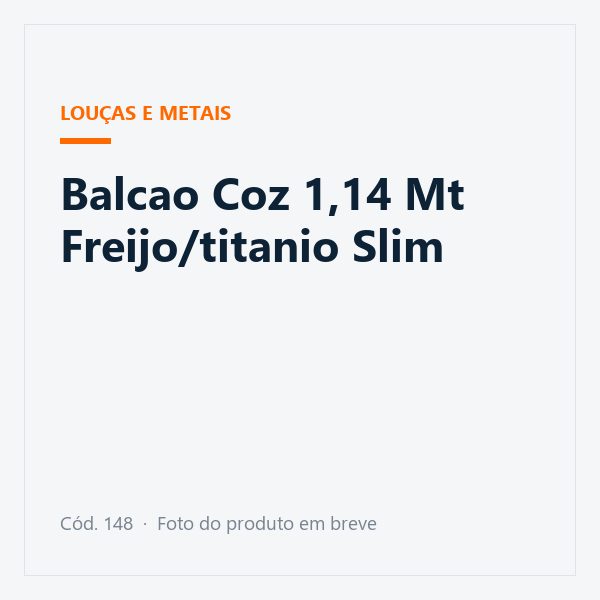 Balcao Coz 1,14 Mt Freijo/titanio Slim