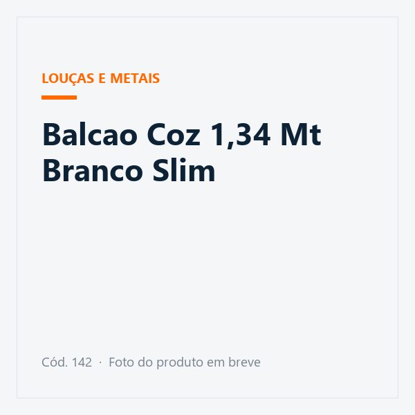 Balcao Coz 1,34 Mt Branco Slim