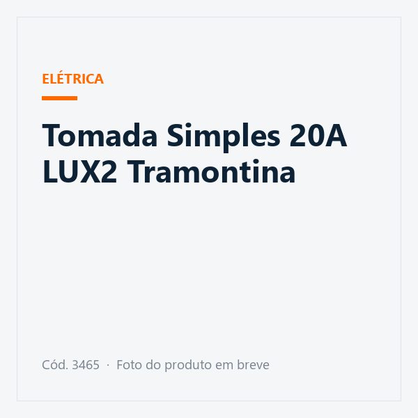 Tomada Simples 20A LUX2 Tramontina
