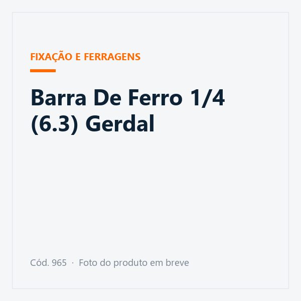 Barra De Ferro 1/4 (6.3) Gerdal