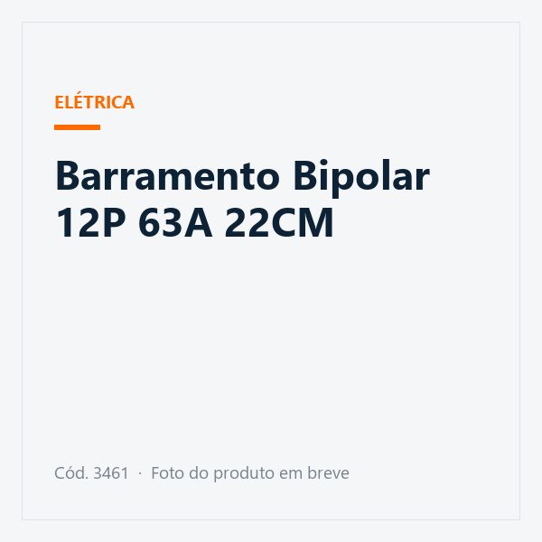 Barramento Bipolar 12P 63A 22CM